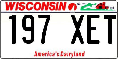 WI license plate 197XET