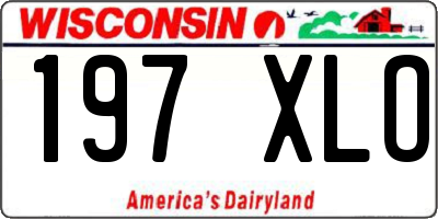 WI license plate 197XLO