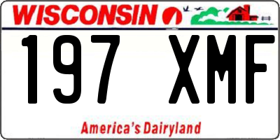 WI license plate 197XMF