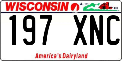 WI license plate 197XNC