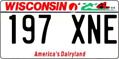 WI license plate 197XNE