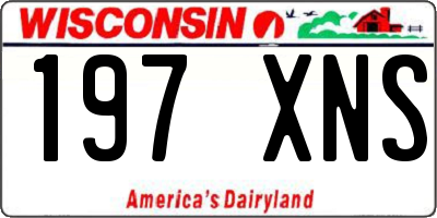 WI license plate 197XNS