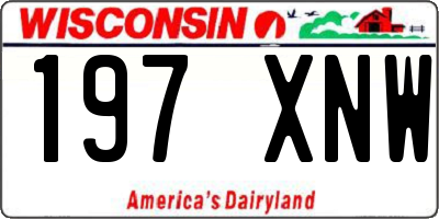 WI license plate 197XNW