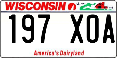 WI license plate 197XOA