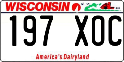 WI license plate 197XOC
