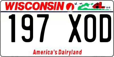 WI license plate 197XOD