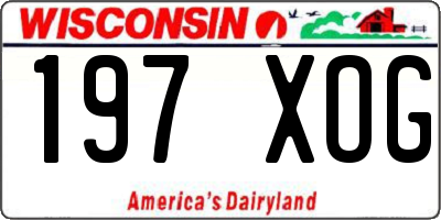 WI license plate 197XOG