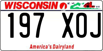 WI license plate 197XOJ