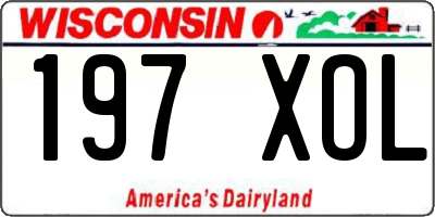 WI license plate 197XOL