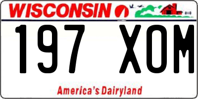 WI license plate 197XOM