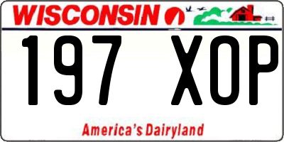 WI license plate 197XOP