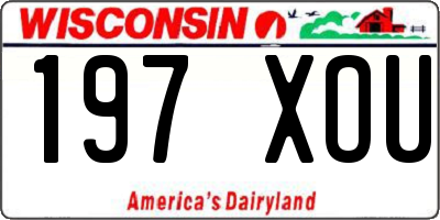 WI license plate 197XOU