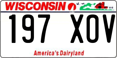 WI license plate 197XOV