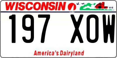 WI license plate 197XOW