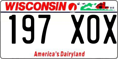 WI license plate 197XOX