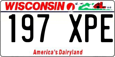 WI license plate 197XPE