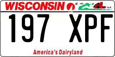 WI license plate 197XPF