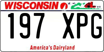 WI license plate 197XPG