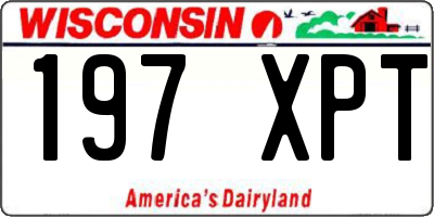 WI license plate 197XPT