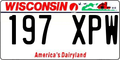 WI license plate 197XPW