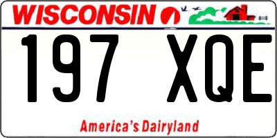 WI license plate 197XQE