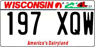 WI license plate 197XQW