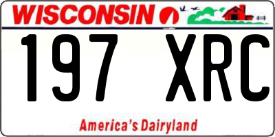 WI license plate 197XRC