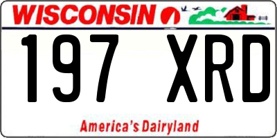 WI license plate 197XRD