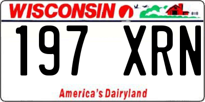 WI license plate 197XRN