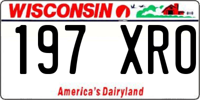 WI license plate 197XRO