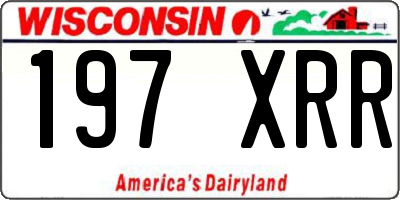 WI license plate 197XRR