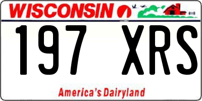 WI license plate 197XRS