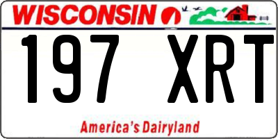 WI license plate 197XRT