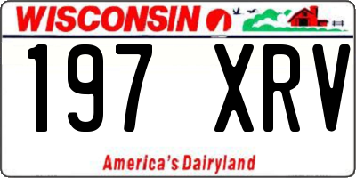 WI license plate 197XRV