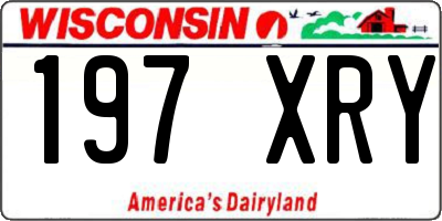 WI license plate 197XRY