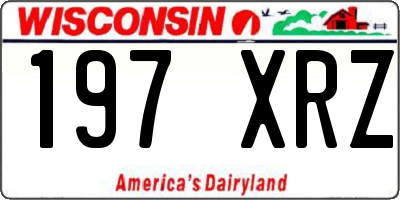 WI license plate 197XRZ