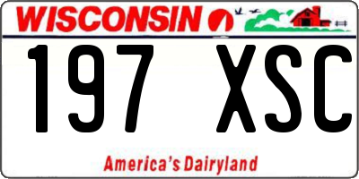 WI license plate 197XSC