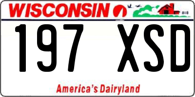 WI license plate 197XSD