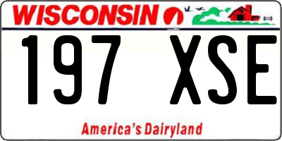 WI license plate 197XSE