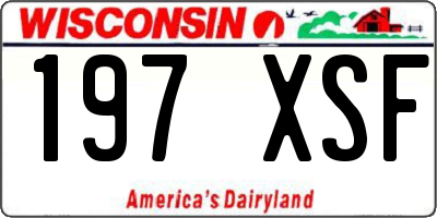 WI license plate 197XSF