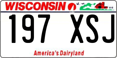 WI license plate 197XSJ