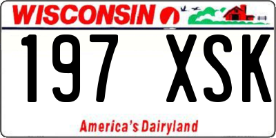 WI license plate 197XSK