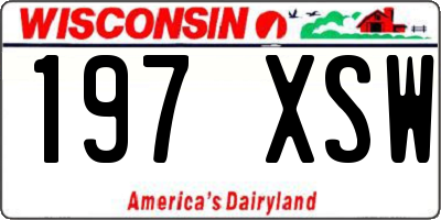 WI license plate 197XSW