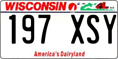 WI license plate 197XSY