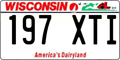 WI license plate 197XTI