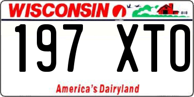 WI license plate 197XTO