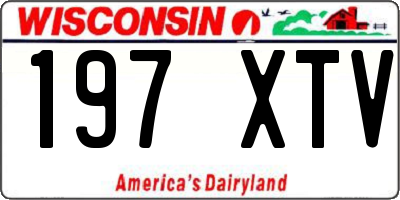 WI license plate 197XTV