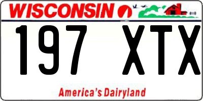 WI license plate 197XTX