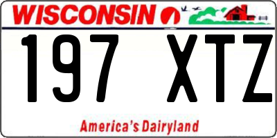 WI license plate 197XTZ