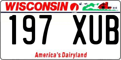 WI license plate 197XUB